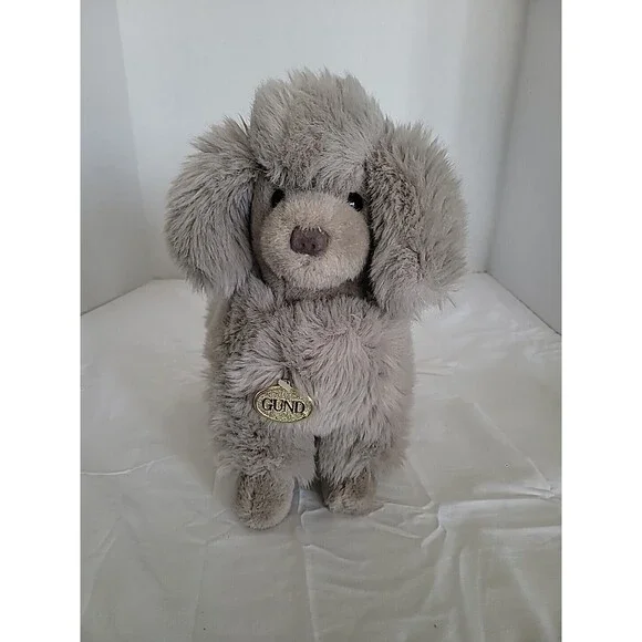 Gund Toys Vintage Gund Gray Loulou Poodle Dog 12 1379 1988